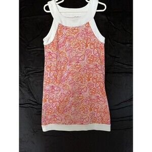 lilly pulitzer, Girls Pink/orange Citrus Bicycle Pattern Sleeveless Shift Dress,